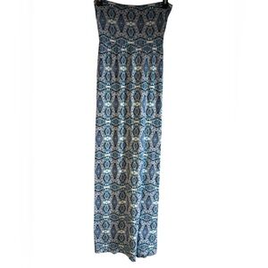 Cynthia Rowley Blue and White Patterned Maxi Skirt